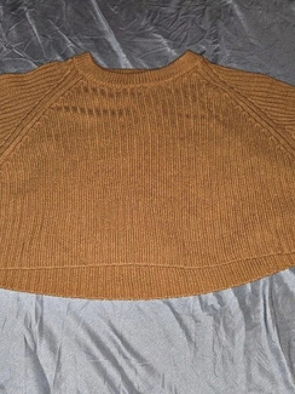Aéropostale Cropped Ribbed Sweater in Brown Size Medium